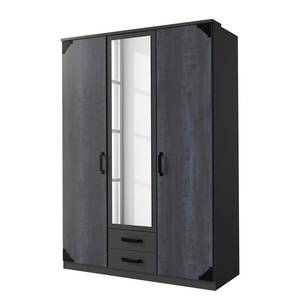 Armoire Bochum T47484 - Imitation chêne marron-noir - Largeur : 135 cm