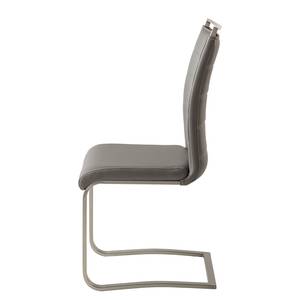 Chaise cantilever Lezuza Cuir synthétique Leja: Gris - Lot de 4