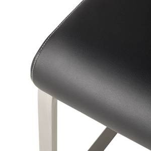 Chaise cantilever Lezuza Cuir synthétique Leja: Noir - Lot de 4