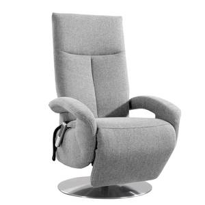 Relaxfauteuil Leesburg Platweefsel Amra: Zilver - Relaxfunctie - Met opstahulp - Elektrisch verstelbaar: 2 motoren met kabel