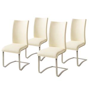 Chaises Marco Cuir Gyda: Créme - Lot de 4