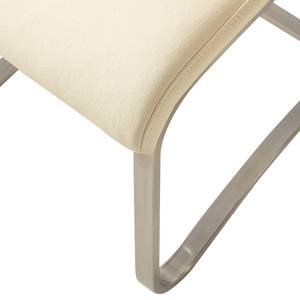 Chaises Marco Cuir Gyda: Créme - Lot de 4