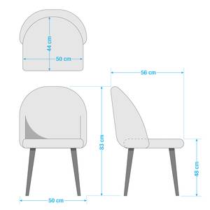 Gestoffeerde stoelen Farum Fluweel/staal - zwart - Velours Zala: Oud pink - 2-delige set