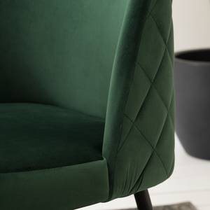 Gestoffeerde stoelen Farum Fluweel/staal - zwart - Velours Zala: Groen - 2-delige set