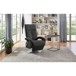 Relaxfauteuil Leesburg Platweefsel Amra: Antracietkleurig - Relaxfunctie - Zonder opstahulp - Elektrisch verstelbaar: 2 motoren met kabel