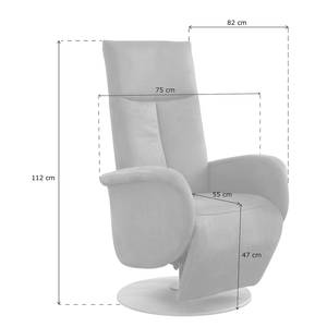 Relaxfauteuil Nesebar II Platweefsel Olea: Olijfgroen - Relaxfunctie - Zonder opstahulp - Elektrisch verstelbaar: 2 motoren met kabel