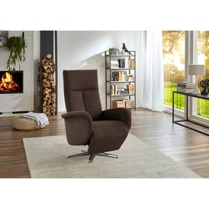 Relaxfauteuil Nesebar II Platweefsel Olea: Espresso - Relaxfunctie - Zonder opstahulp - Elektrisch verstelbaar: 2 motoren met accu