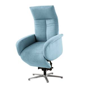 Fauteuil relax Nesebar II Tissu Olea: Bleu clair - Fonction relaxation - Avec aide au redressement - Réglage électrique : 2 moteurs avec batterie