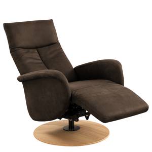 Fauteuil relax Nesebar I Microfibre Flavie: Marron foncé - Fonction relaxation - Avec aide au redressement - Réglage électrique : 2 moteurs avec batterie