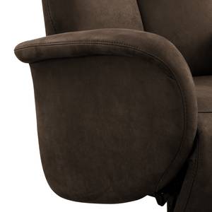 Fauteuil relax Nesebar I Microfibre Flavie: Marron foncé - Fonction relaxation - Avec aide au redressement - Réglage électrique : 2 moteurs avec batterie