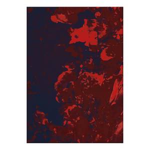 Laagpolig vloerkleed Late Shower I polyester - Rouge/blauw - 140 x 200 cm