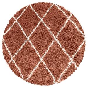 Hoogpolig vloerkleed Kamara II polypropeen - Terracotta - Diameter: 80 cm