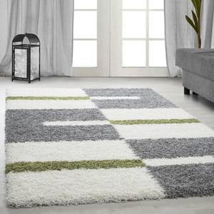 Tapis épais Fornax Polypropylène - Gris / Vert - 140 x 200 cm