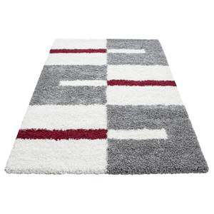 Tapis épais Fornax Polypropylène - Gris / Rouge - 140 x 200 cm