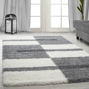 Tapis épais Fornax Polypropylène - Blanc / Gris - 140 x 200 cm