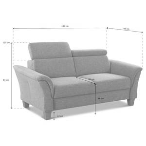 Sofa Eustis (2,5-Sitzer) Flachgewebe Amra: Blaugrau