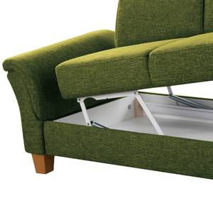 Chaise longue Eustis vlakweefsel - Platweefsel Amra: Pistache groen - Longchair vooraanzicht links