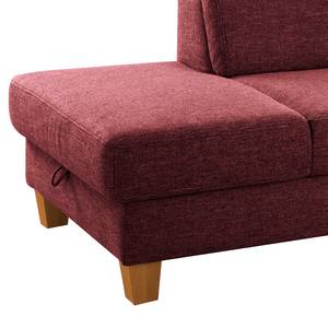 Chaise longue Eustis vlakweefsel - Platweefsel Amra: Oud pink - Longchair vooraanzicht rechts