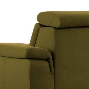 Canapé d’angle DeWitt Tissage à plat - Tissu Olea: Vert olive - Méridienne courte à droite (vue de face) - Sans fonction couchage