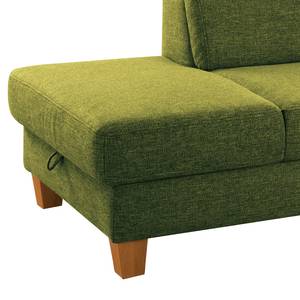 Chaise longue Eustis vlakweefsel - Platweefsel Amra: Pistache groen - Longchair vooraanzicht rechts