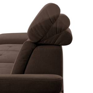 Ecksofa DeWitt Flachgewebe Olea: Espresso - Longchair davorstehend links - Mit Schlaffunktion