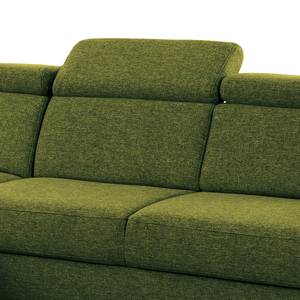 Ecksofa Estufa Flachgewebe - Flachgewebe Amra: Pistaziengrün - Longchair davorstehend links - Ohne Schlaffunktion
