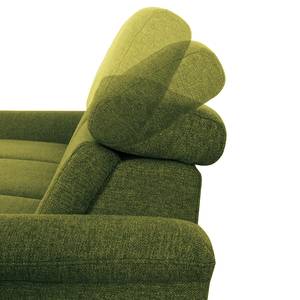 Ecksofa Estufa Flachgewebe - Flachgewebe Amra: Pistaziengrün - Longchair davorstehend rechts - Mit Schlaffunktion