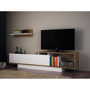 Ensemble meubles TV Atfih (2 éléments) Blanc / Imitation noyer