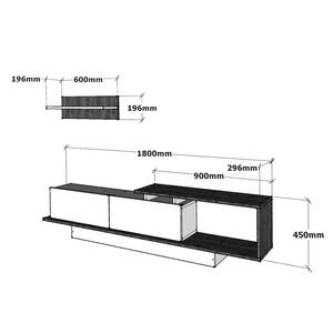 Wooncombinatie Atfih (2-delig) wit/walnotenhouten look