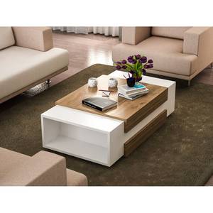 Table basse Nohra Blanc / Imitation noyer