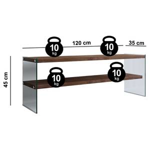 Banc TV Rodgau Noyer massif / Verre - Epicéa colonial