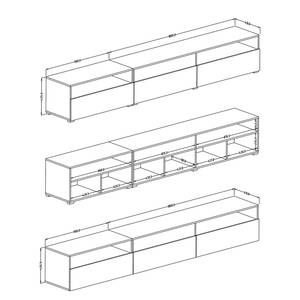 TV-Lowboard Adschman Hochglanz Schwarz / Matt Schwarz