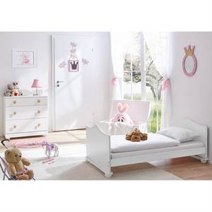 Babyzimmer-Set Prinzessin II (3-teilig) Weiß - Holzwerkstoff