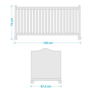 Set voor babykamer Prinses II (3-delig) Wit - Plaatmateriaal