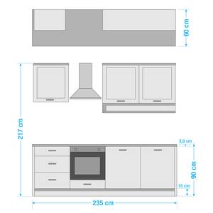 Cuisine Jasmund II Imitation pin blanc - Sans électroménager