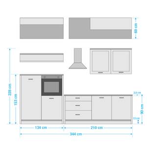 Cucina Jasmund I Effetto pino bianco - Senza utensili di cucina