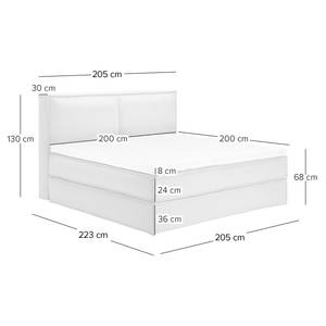 Premium Boxspringbett KINX Stoff KINX: Beige - 200 x 200cm - H3 - 130 cm