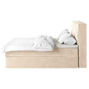 Premium boxspring KINX Velours Vaia: Crèmekleurig - 160 x 200cm - H3 medium - 130cm