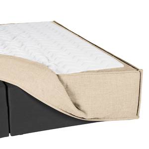 Premium boxspring KINX Velours Vaia: Crèmekleurig - 160 x 200cm - H3 medium - 130cm