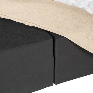 Lit boxspring Kinx Velours Vaia: Crème - 160 x 200cm - D3 medium - 130 cm