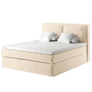 Premium boxspring KINX Velours Vaia: Crèmekleurig - 180 x 200cm - H3 medium - 130cm