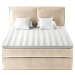 Premium Boxspringbett KINX Samt Vaia: Creme - 180 x 200cm - H3 - 130 cm