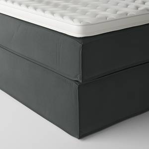 Premium boxspring KINX Velours Vaia: Donkergrijs - 160 x 200cm - H3 medium - 130cm