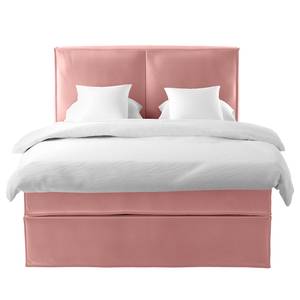 Premium boxspring KINX Velours Vaia: antiek roze - 160 x 200cm - H3 medium - 130cm