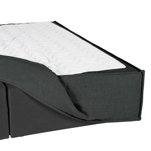 Premium Boxspringbett KINX Samt Vaia: Dunkelgrau - 180 x 200cm - H3 - 130 cm