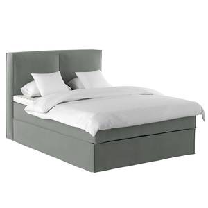 Lit boxspring Kinx Velours Vaia: Gris - 160 x 200cm - D3 medium - 130 cm