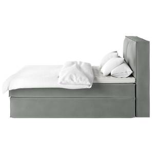 Lit boxspring Kinx Velours Vaia: Gris - 160 x 200cm - D3 medium - 130 cm