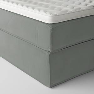 Premium boxspring KINX Velours Vaia: Grijs - 160 x 200cm - H3 medium - 130cm