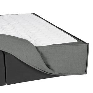 Lit boxspring Kinx Velours Vaia: Gris - 160 x 200cm - D3 medium - 130 cm