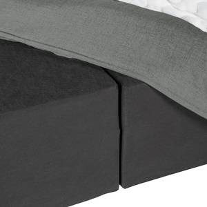 Premium Boxspringbett KINX Samt Vaia: Grau - 160 x 200cm - H3 - 130 cm